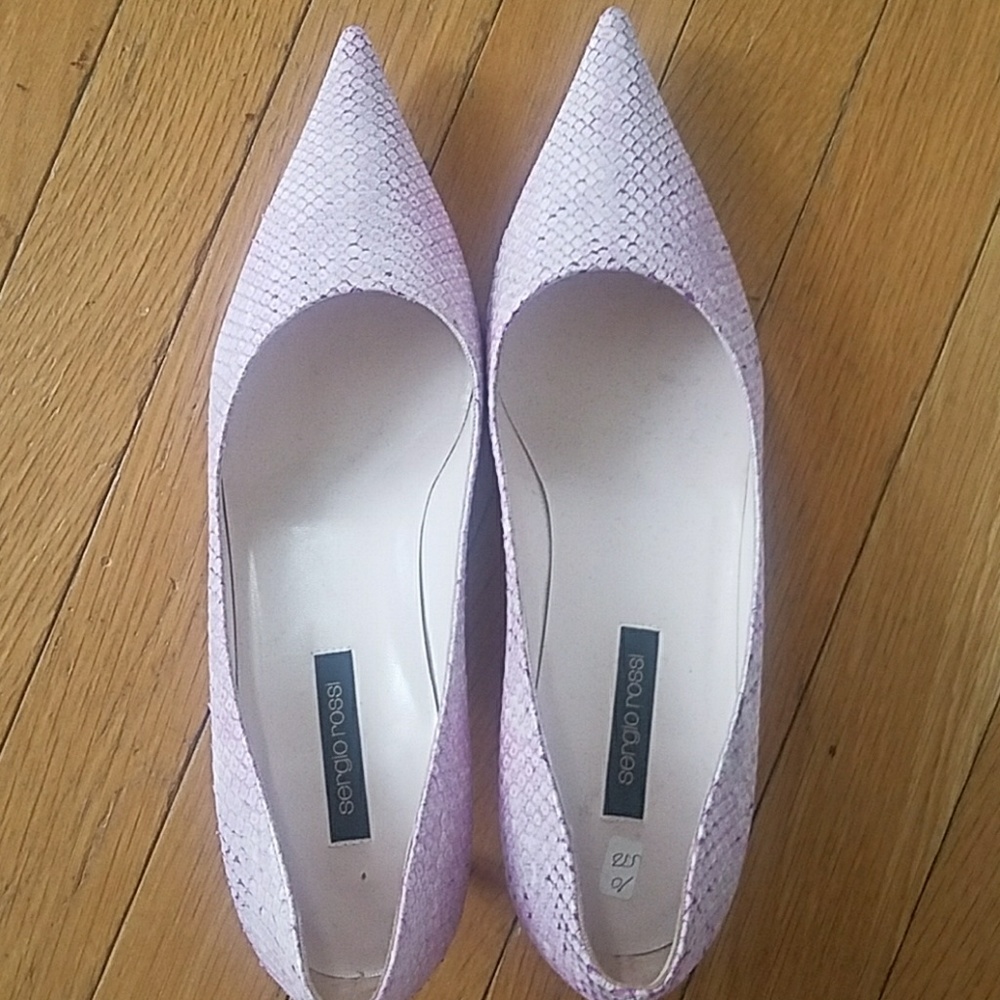 Sergio Rossi reptile kitten heels